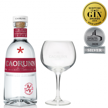 [BUNDLE] CAORUNN RASPBERRY GIN 41.8% 0.5L + FREE 6X CAORUNN GLASSES