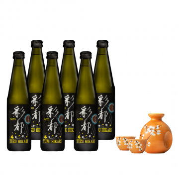 [BUNDLE] SAITO 6xYUZU HIKARI 300ML (SAITO CERAMIC 1xVASE & 2xCUPS)