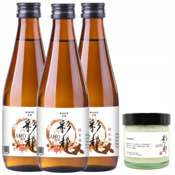 [BUNDLE] SAITO JUNMAI SAKE 14.5% 3X0.3L (1X SAITO JUNMAI SCENTED CANDLE 2OZ)