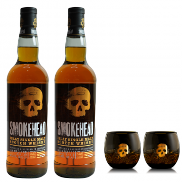 [BUNDLE] SMOKEHEAD 2xISLAY 700ML (SMOKEHEAD 2xROCK GLASS)