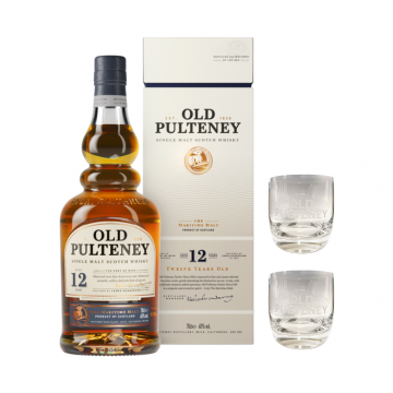 [BUNDLE] 1xOLD PULTENEY 12 YEARS 40.0% 0.7L (OLD PULTENEY 2x GLASS)